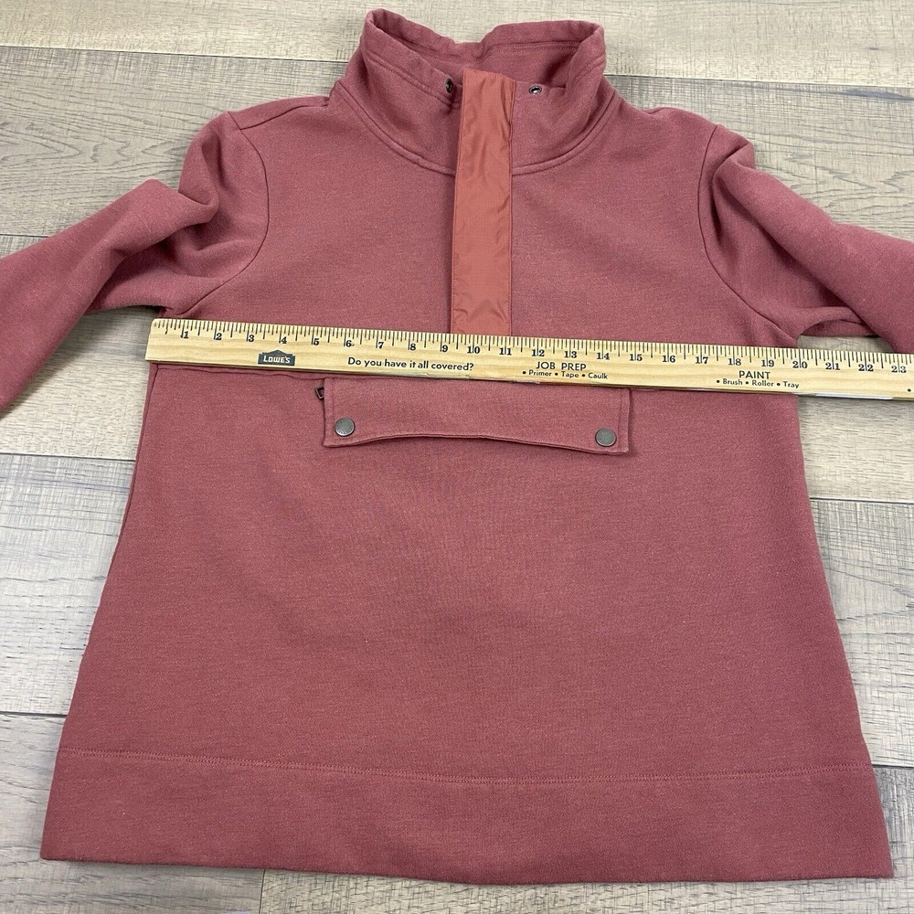 L.L. Bean Sweatshirt Womens Size M Orange Signature Organic Anorak Pocket Zip - Picture 10 of 13